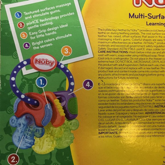 NUBY Ice Gel Teether Keys NEW in Package - Picture 11 of 12